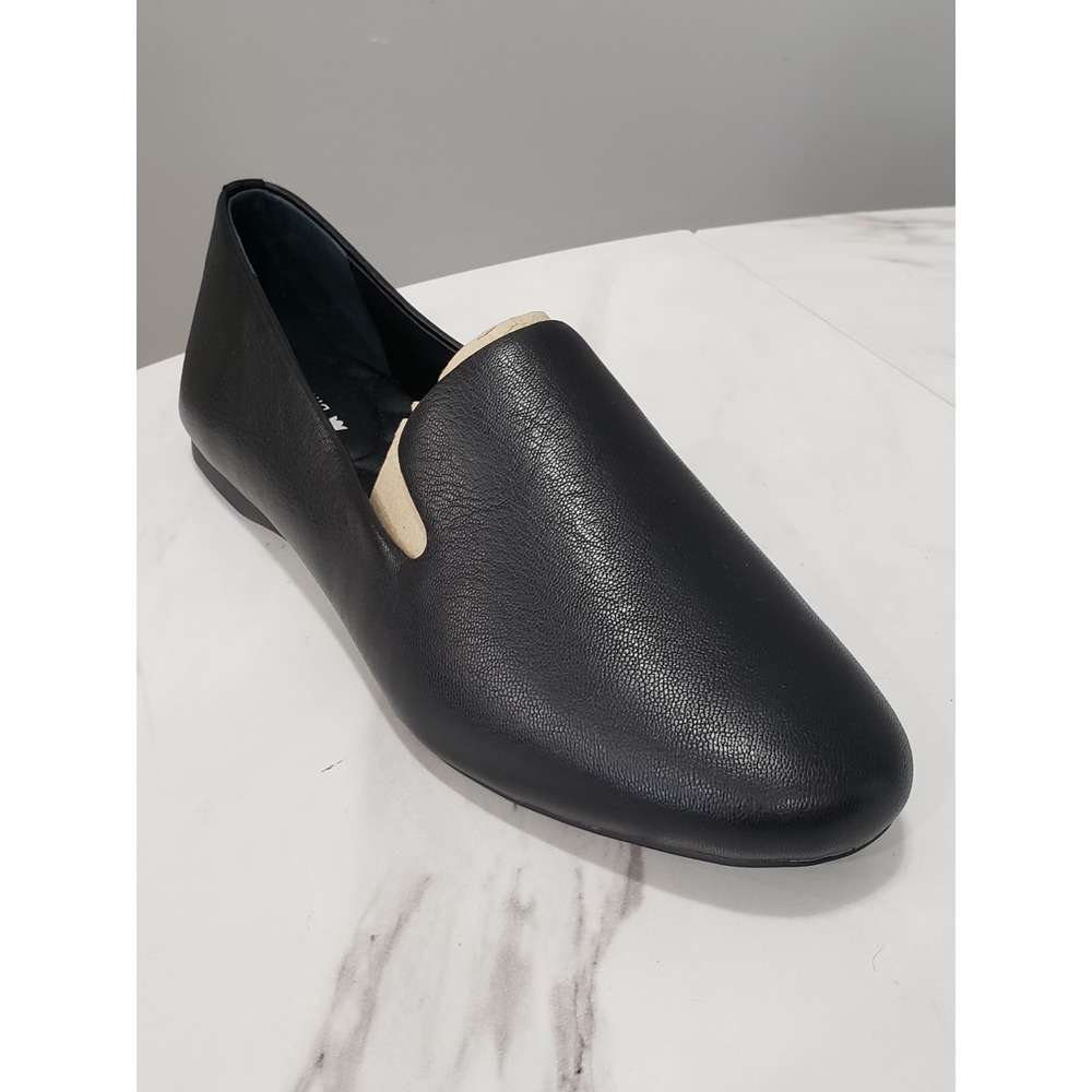 NEW‎ NO BOX SIZE 7.5 Birdies Black Leather Starling Loafer Flats Slip on SHoes